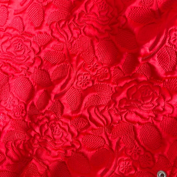 Adidas Brocade Bomber Jacket Floral Red XS - Picture 3 of 5